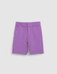 Boys’ purple techfleece sweatshirt fabric Bermuda shorts-1