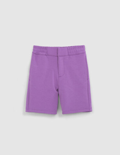 Boys’ purple techfleece sweatshirt fabric Bermuda shorts - IKKS