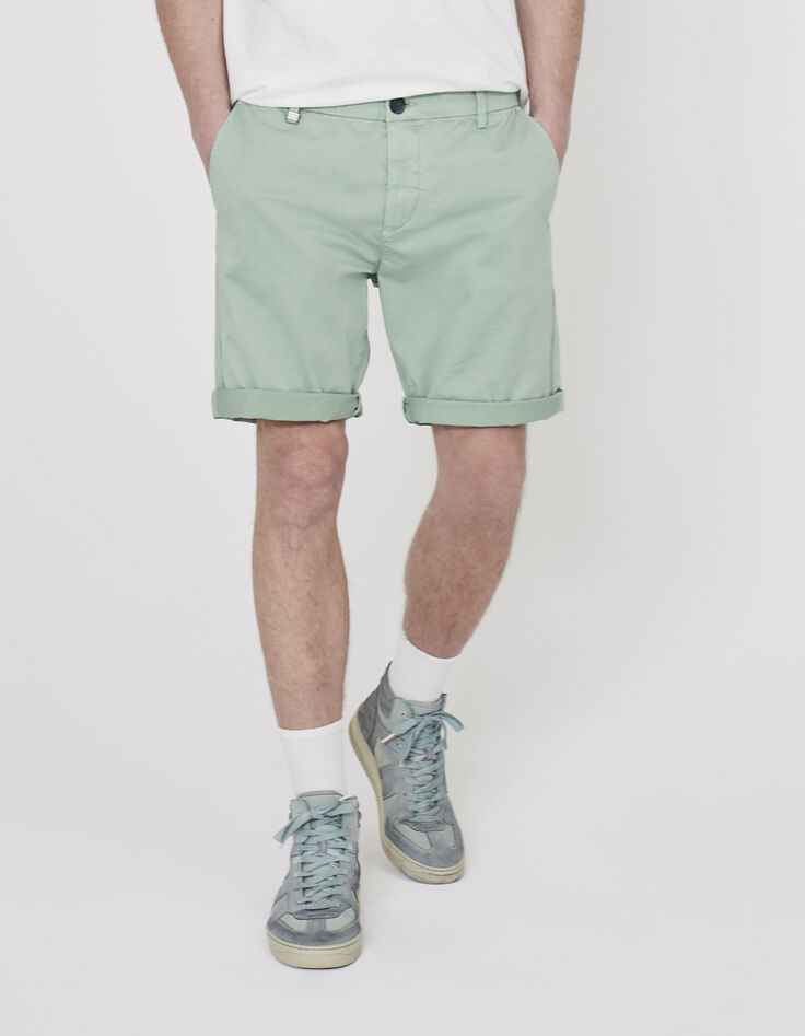 Men’s aqua CHINO Bermuda shorts-1