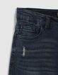 Vintage blue straight jeans slijtplekken jongens -4