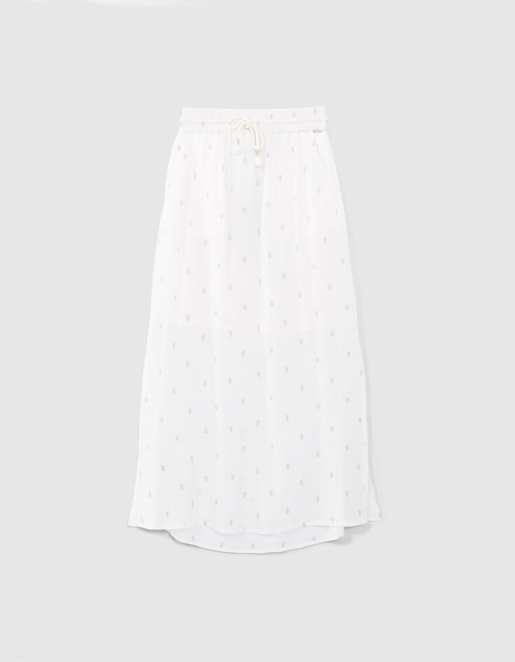 Girls’ off-white long skirt with gold embroidery-3