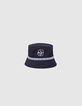 Baby boys’ navy sun hat with letter striped braid-1