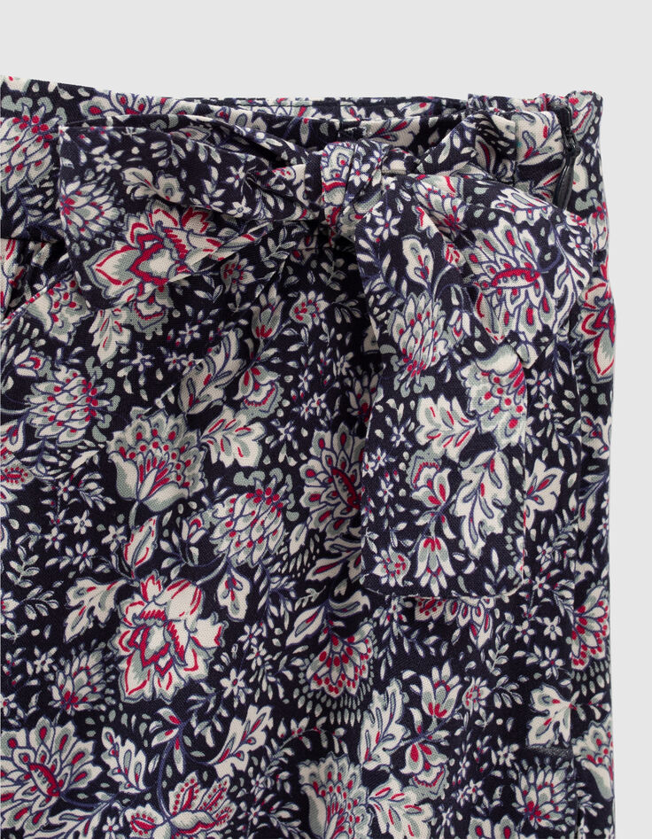 Asymmetrische marine rok Lenzing™ Ecovero™ bloemenprint meisjes-4