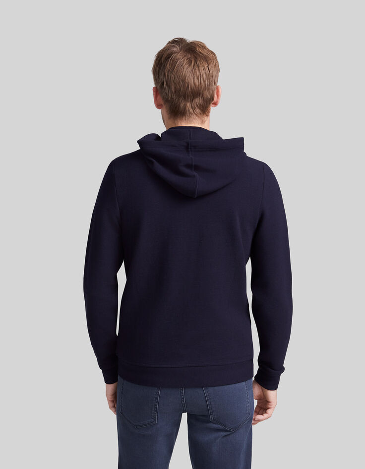 Cardigan marine reliefé à capuche Homme-3