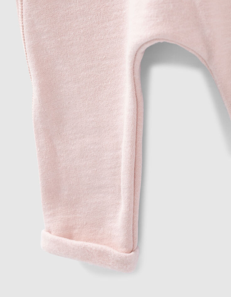 Pantalón rosa pálido felpa bio bebé-5