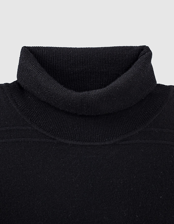 Men's black knit rolled neck sweater