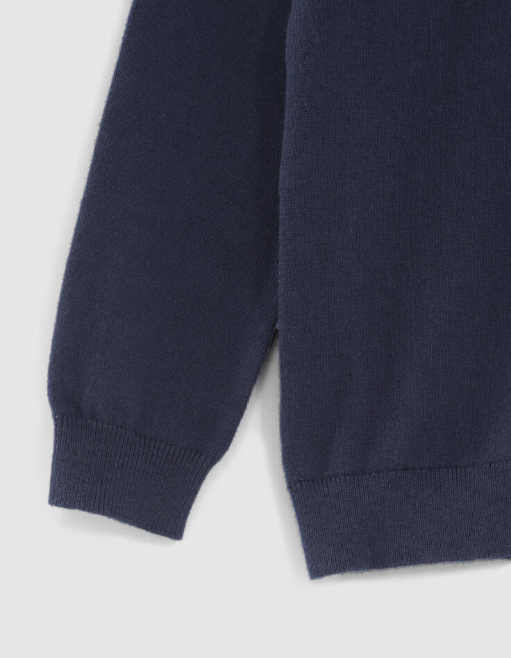 Boys’ navy knit button-neck sweater-4