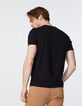 Men’s black ethnic embroidery T-shirt-3