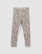 Leggings reversibles estampado flores gris niña-5