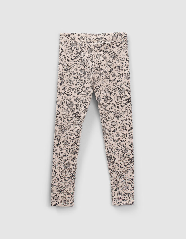 Leggings reversibles estampado flores gris niña-5