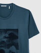 Eisblaues Herren-T-Shirt mit Landschaftsmotiv-2