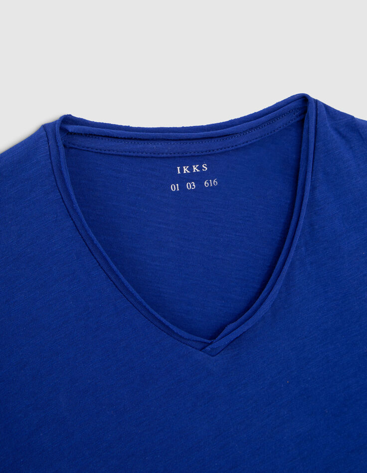 Men’s electric blue Essential V-neck t-shirt-5