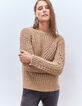 Women’s sesame Pure Edition sweater with pretty stitching-1