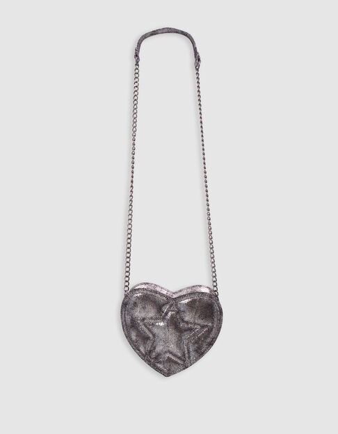 Recycled heart-shaped silver mini purse for girls - IKKS