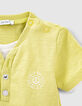 T-shirt yuzu-geel trompe-l'œil effect babyjongens -2