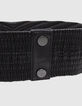 Ceinture robe noire cuir matelassage chevrons 1440 Femme-6