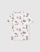 Boys’ white toile de Jouy print organic cotton T-shirt-5