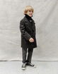 Boy's gray plaid coat with two-ply trim-2