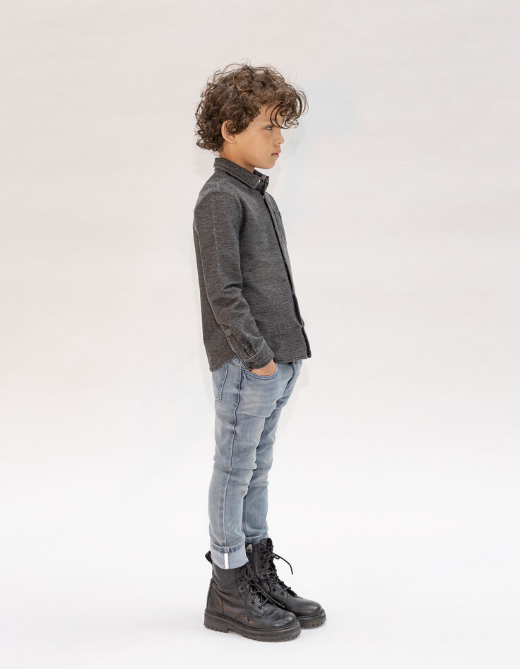 Boy's blue SLIM jeans with wear-2