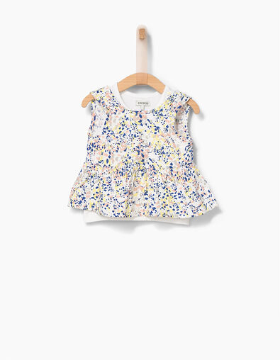 Baby girls' 2-in-1 blouse with printed top