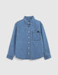 Blauw denim shirt waterloos bericht rug jongen-2