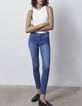 Women’s blue studded sculpt-up mid-waist slim jeans-7