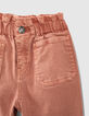 Mädchen-Jeans im Paper-Bag-Fit in Dusty Rose -3