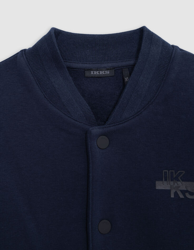 Navy fleece vest met teddy kraag voor jongens-3