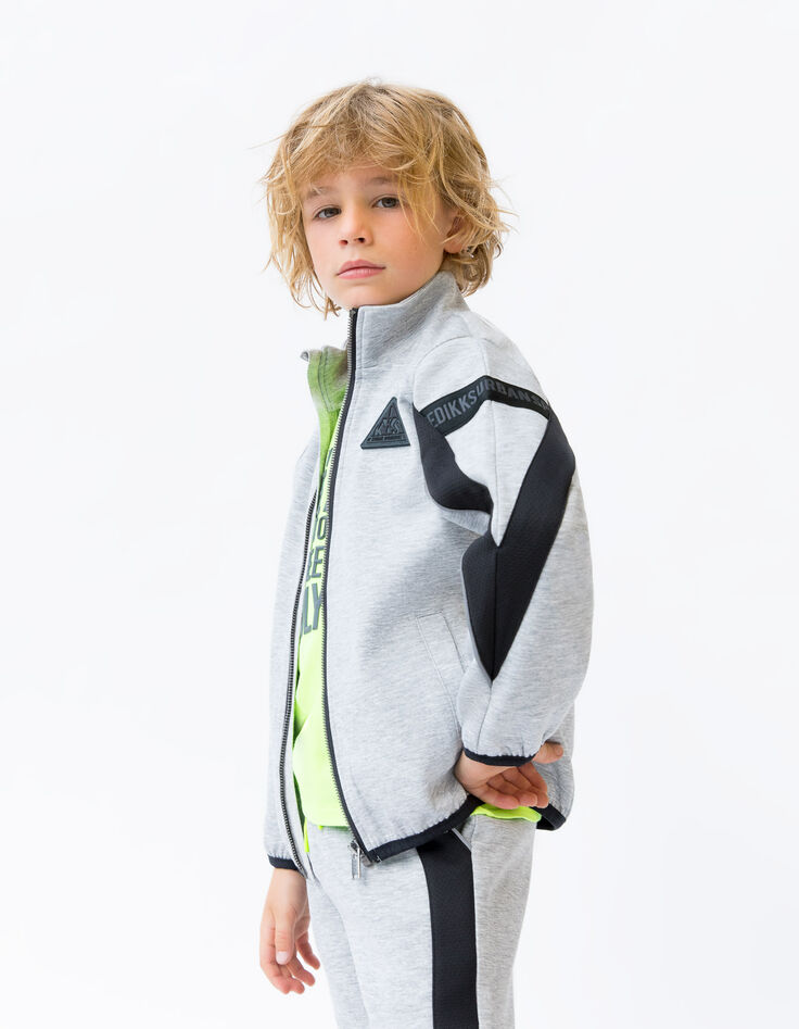 Boys’ grey cardigan with black and reflective details-7