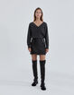 Minifalda negra de cuero con ojales Pure Edition mujer-5