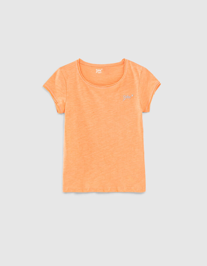 Girls\' apricot organic Essential cotton T-shirt