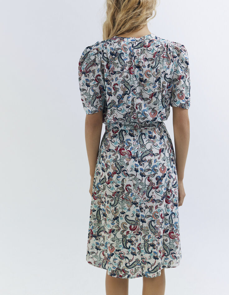 Women’s paisley floral print midi dress-2