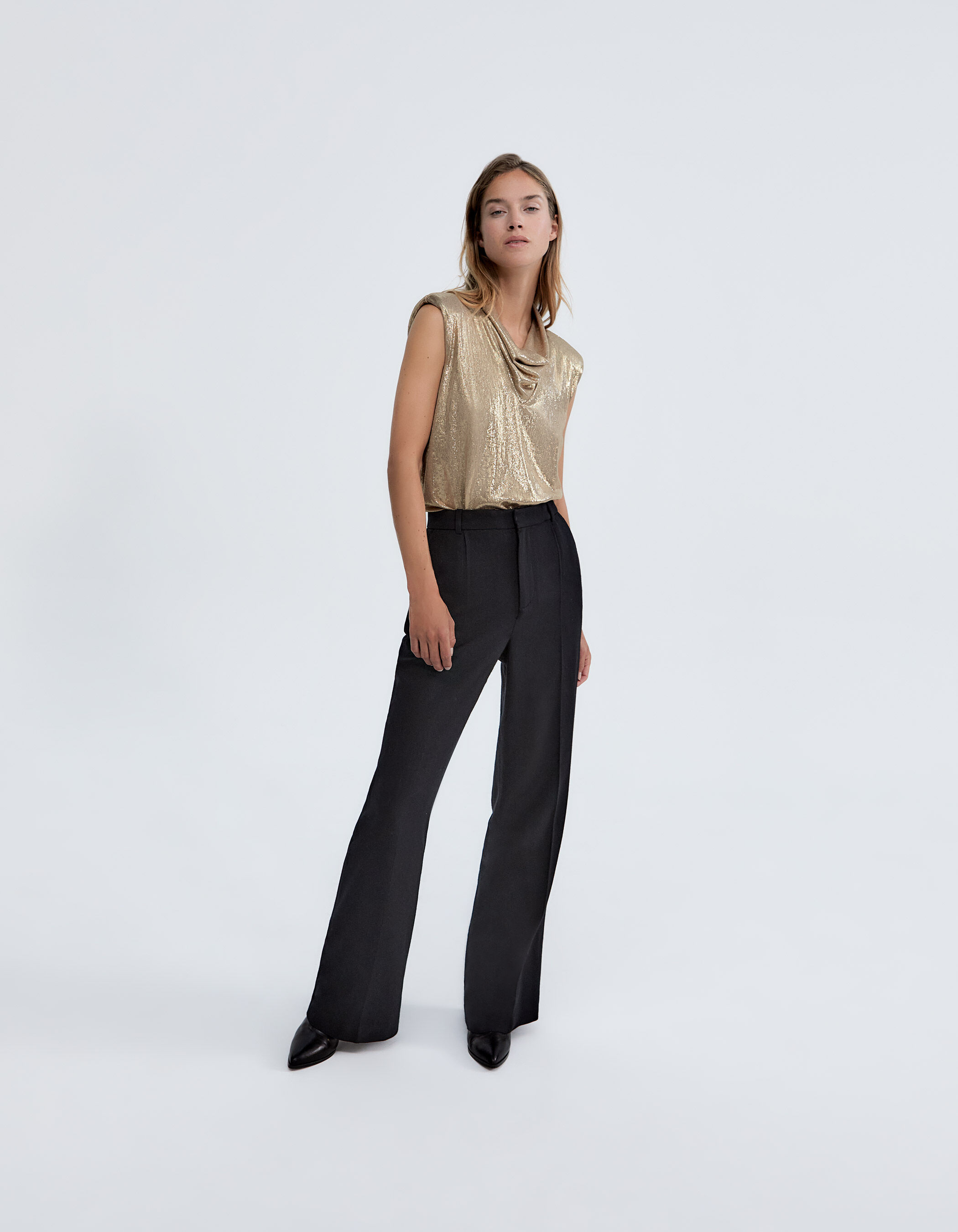 Pantalon large noir discount femme