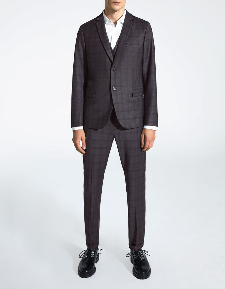 Men’s indigo checked TRAVEL SUIT suit trousers-4