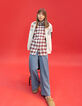 Girl's burgundy plaid shirt-7