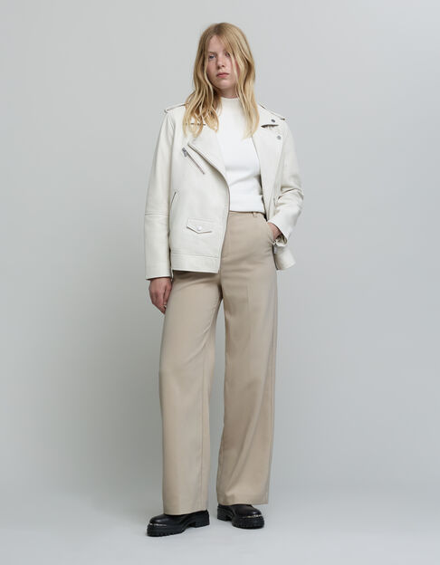 Pantalon de costume beige polyester recyclé Femme - IKKS