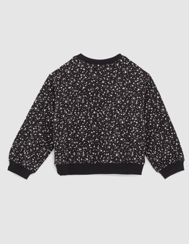 Girls’ black minimalist rock print sweatshirt-3