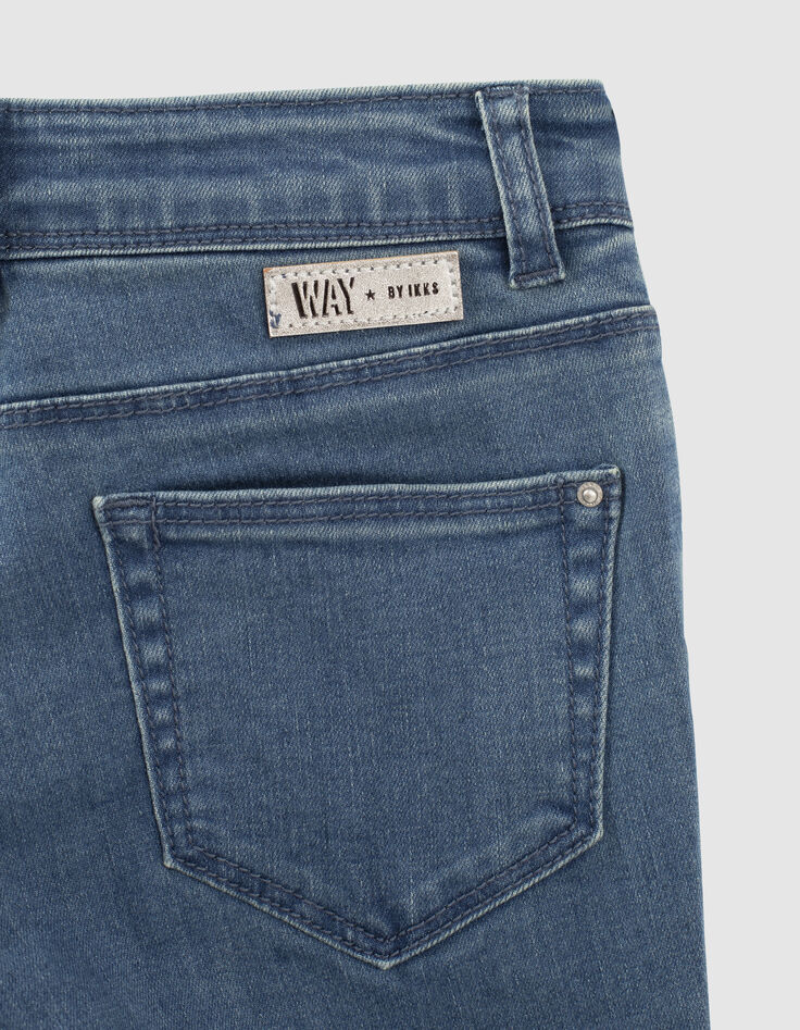 Girls’ vintage blue slim jeans with side bands-6