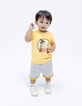 Baby boys’ yellow T-shirt with guitar palm trees images-1