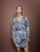Pure Edition-Ecru jurk zebraprint Dames-5