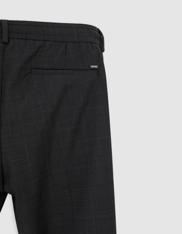 Pantalón de chándal de cuadros antracita para hombre-5