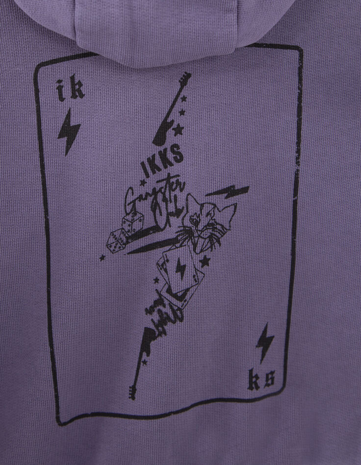 Lila Babyjungen-Kapuzenjacke mit Print im Rücken -6