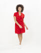 Rotes Ecovero®-Kleid mit Stern- und Herzprint I.Code-5