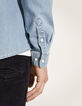 Men's stone REGULAR denim shirt-4