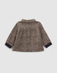 Khaki Babymädchen-Bluse mit Leo-Blumen-Print-3