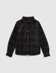 Boys' dark grey checked shirt-1