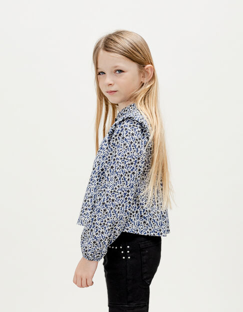 Girl’s ecru organic cotton stars-lightning print blouse - IKKS