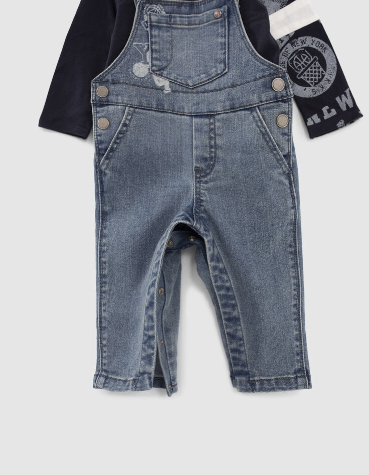 Baby boys’ denim dungarees & T-shirt outfit-6