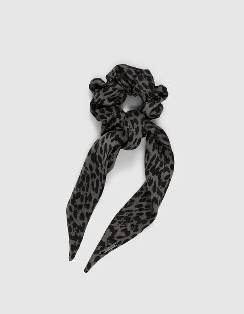 Khaki Mädchen-Scrunchie mit Leopardentupfen - IKKS