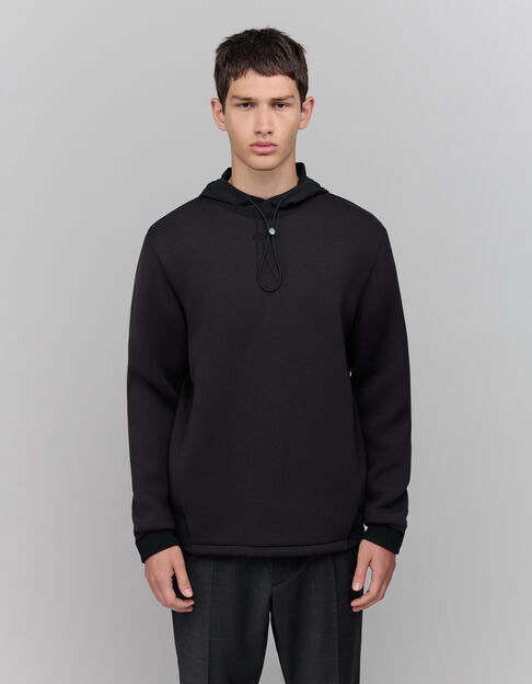 Sweat noir néoprène à capuche EASY CARE Homme - IKKS